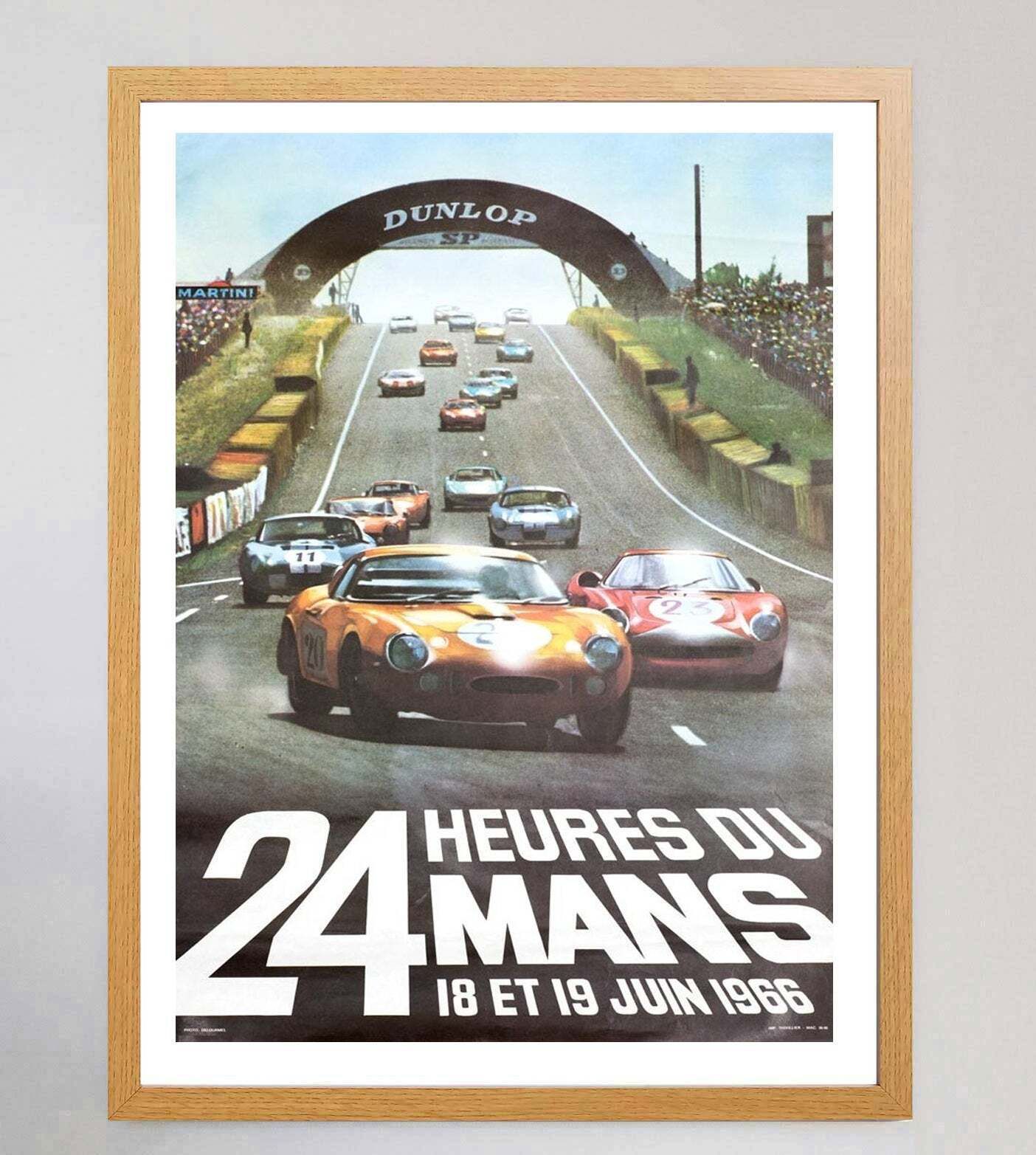 1966 Le Mans 24 Hours Original Vintage Poster photo Art