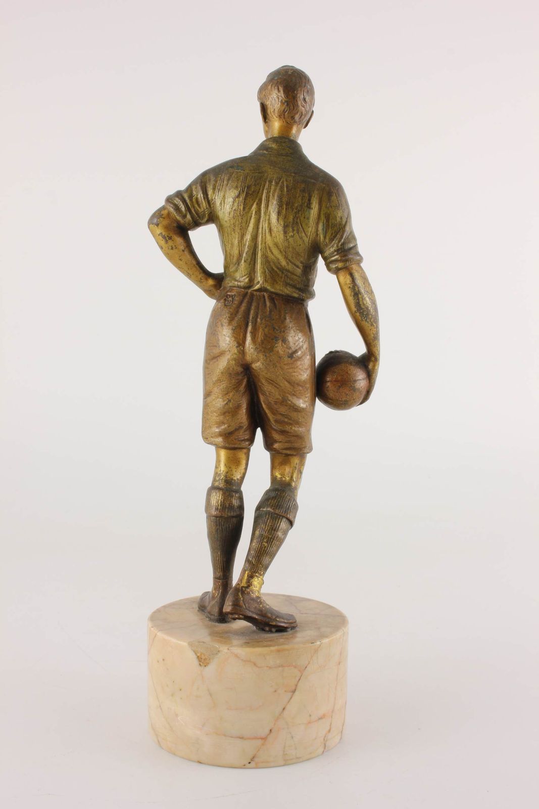 Bergman Bronze Footballer Statue. Soccer Player Football Figure C1890. photo vintage