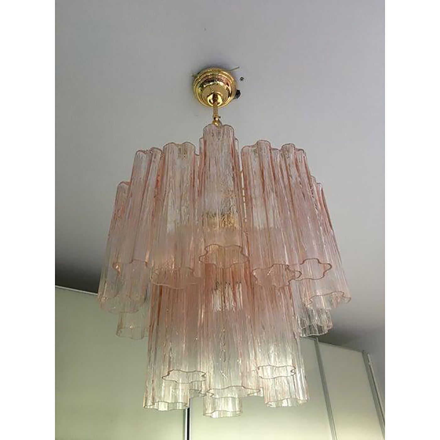 Murano Style Glass "Tronchi" Chandelier With Gold 24k Metal Frame photo 6119.0