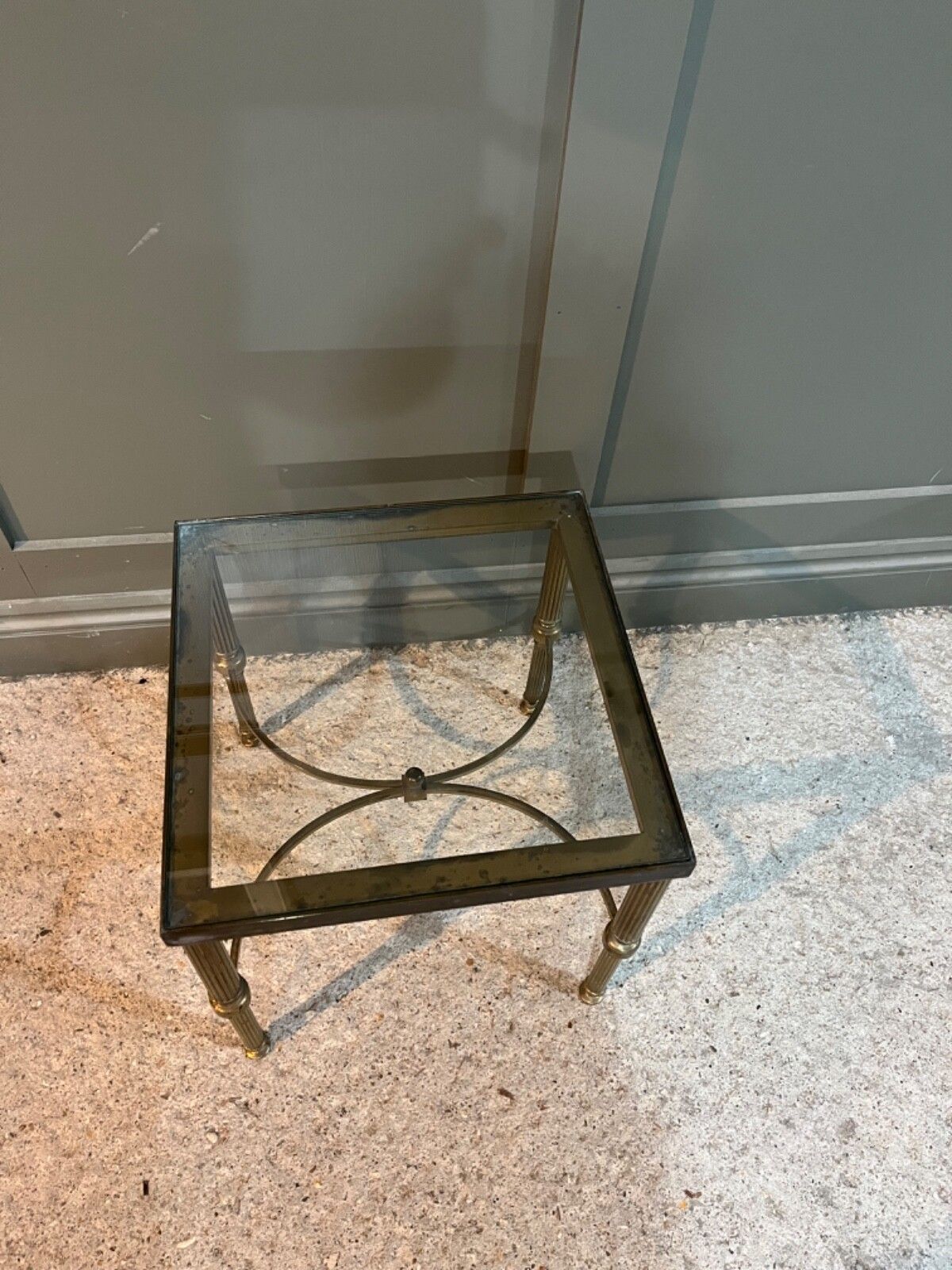 Vintage Glass & Brass Tables Nest Of Three 1970’s Excellent Condition photo for sale