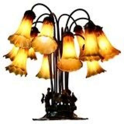 Tiffany Style Bronze And Glass Lily Table Lamp photo furniture