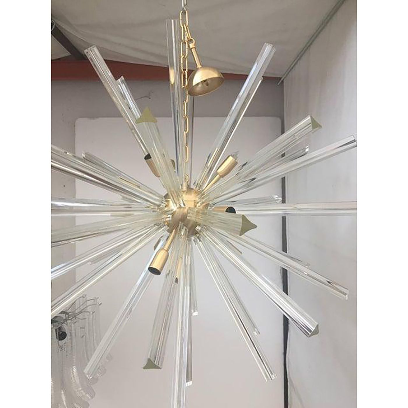 Transparent Clear Murano Style Glass Triedo Sputnik Chandelier photo Lighting