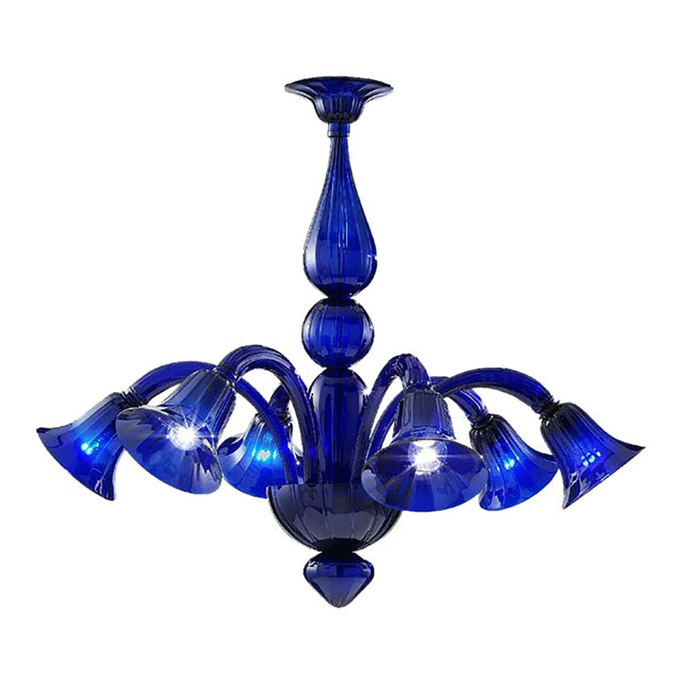 photo for sale Contemporary Translucent Azzurre Murano Style Glass Chandelier