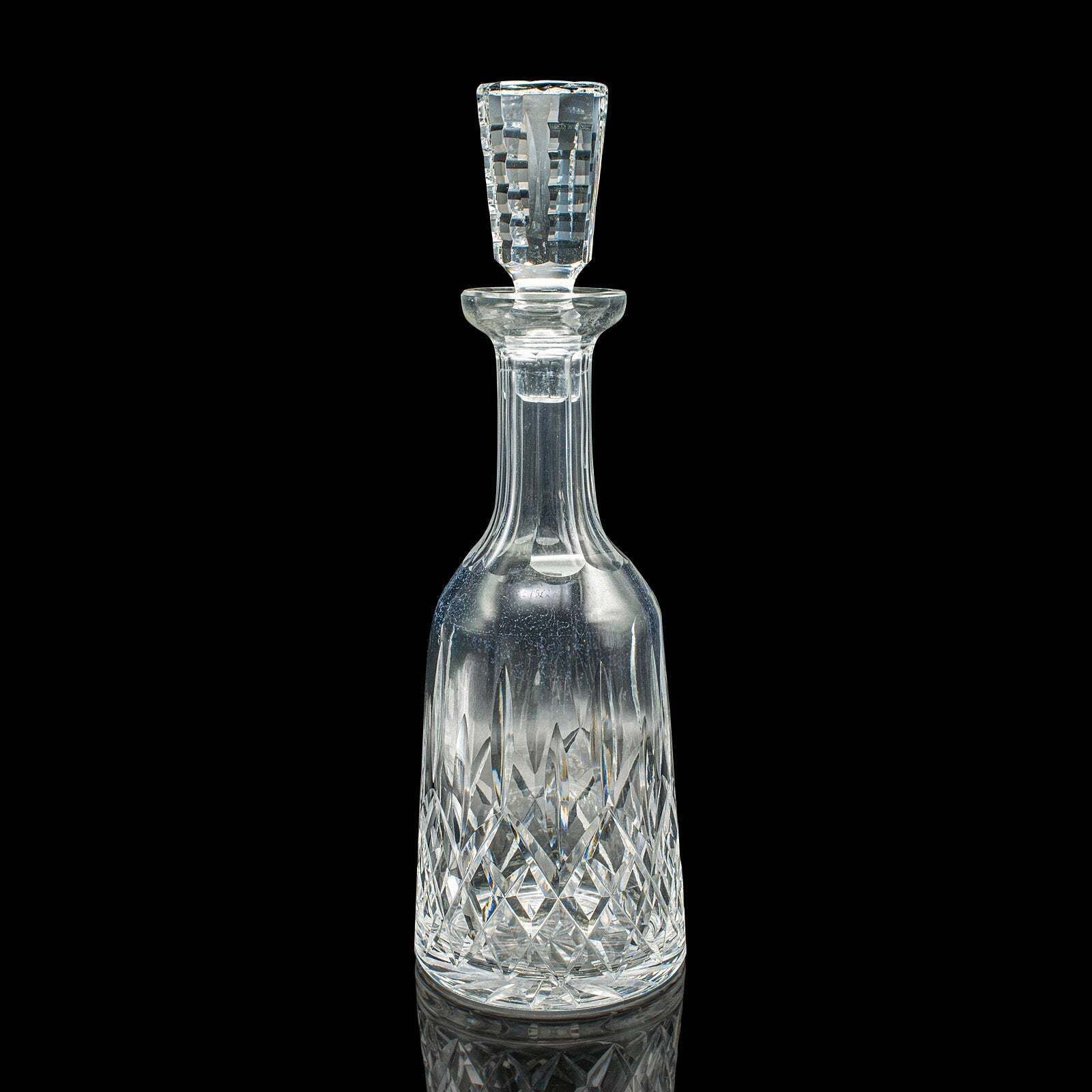 Vintage Claret Decanter, English, Cut Crystal Glass, Spirit Vessel, Circa 1970 photo 495.0