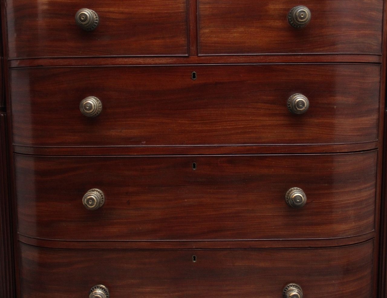 19th Century Mahogany Bowfront Chest Of Exceptional Quality photo Furniture