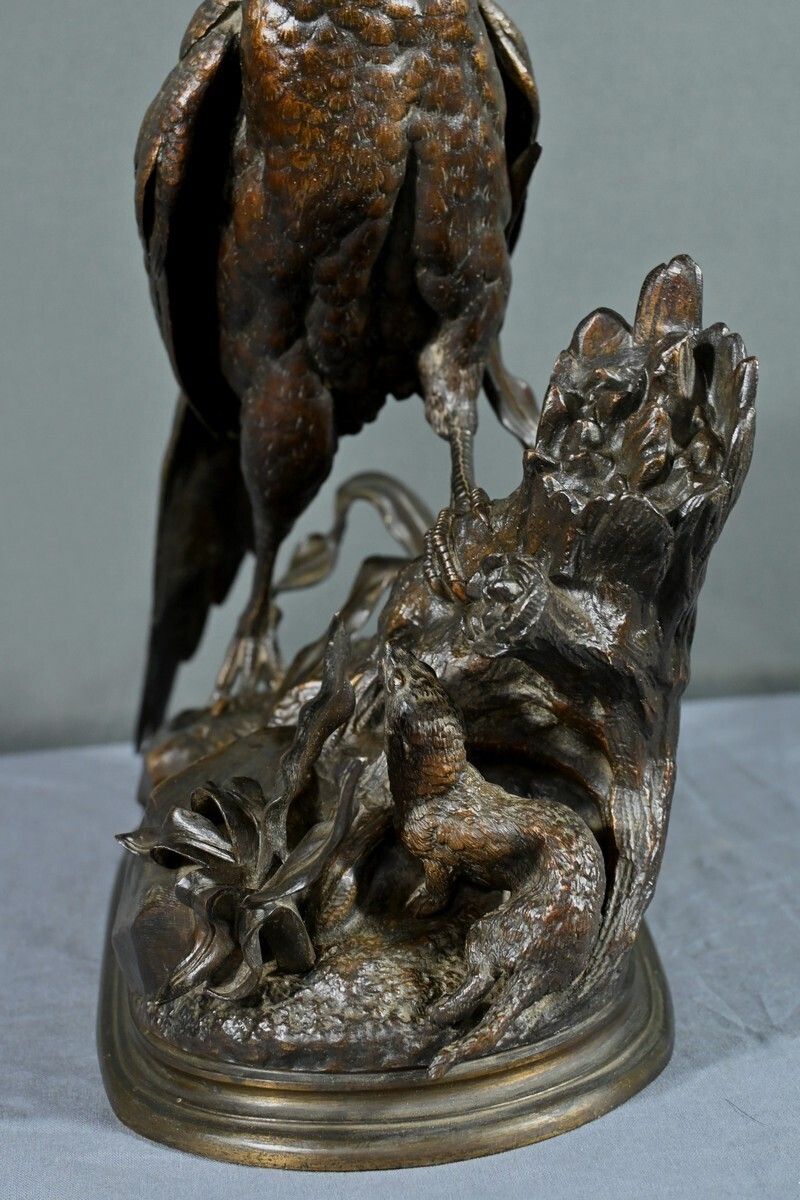 photo buy Bronze "The Pheasant And The Belet" By J. Moigniez   End Of 19th