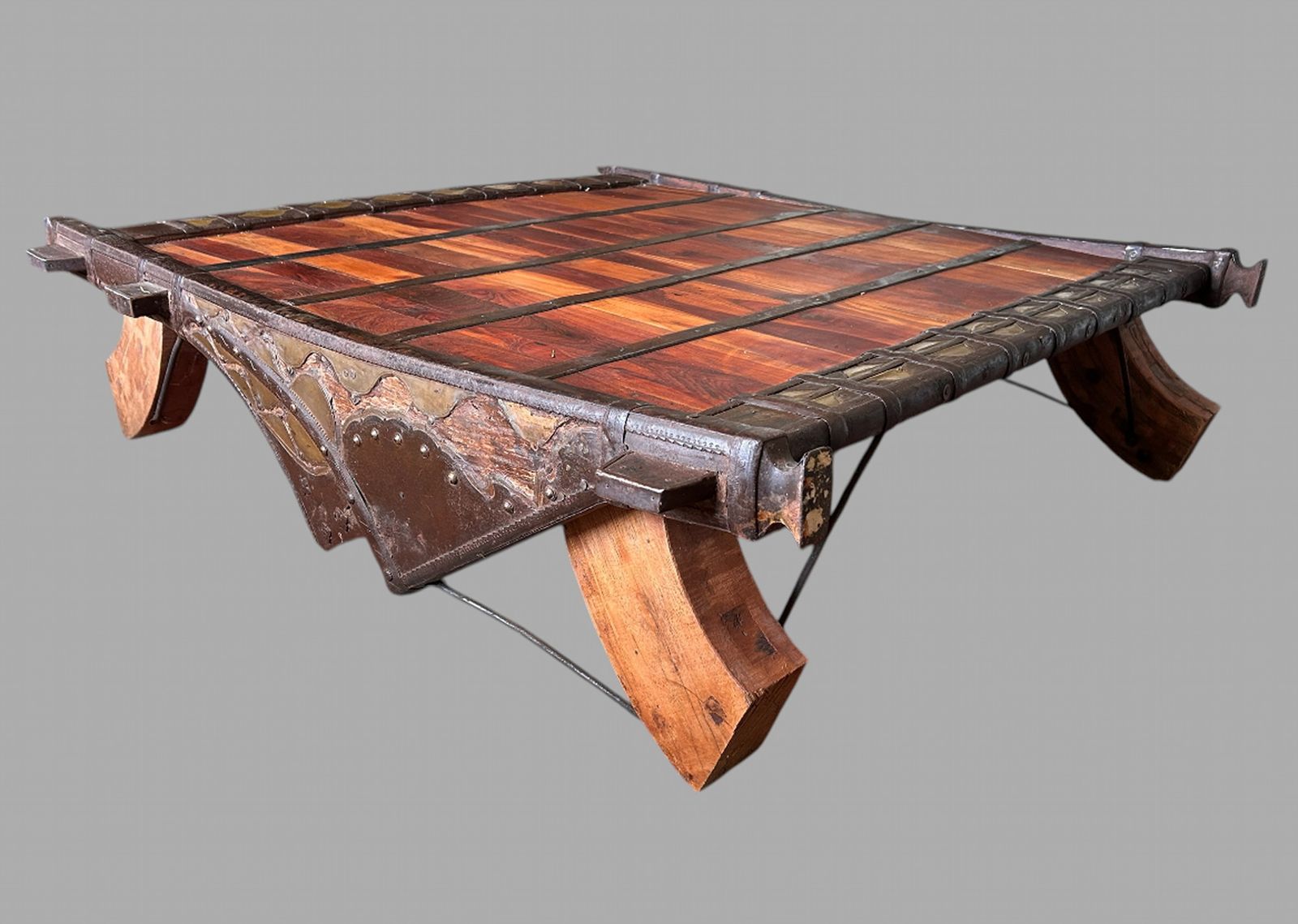 A Largish Attractive Indian Ox Cart Coffee Table
