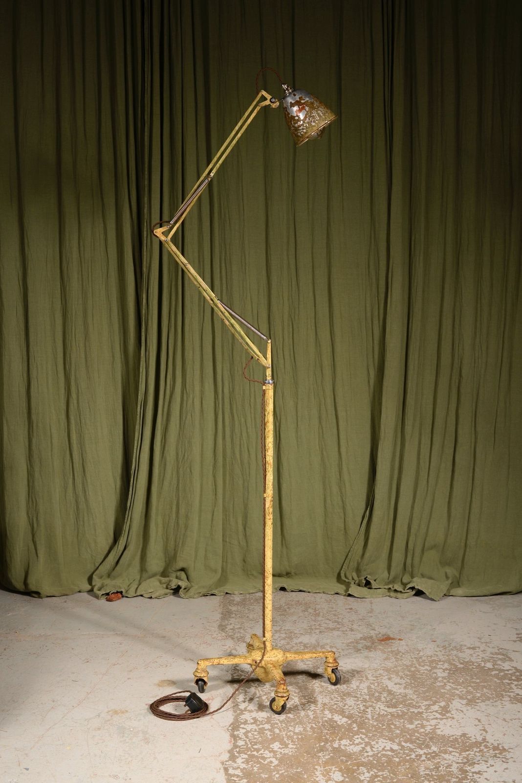 A Herbert Terry 1209 Anglepoise Trolley Floor Lamp In Original Scumble Paint   C.1935 photo for sale
