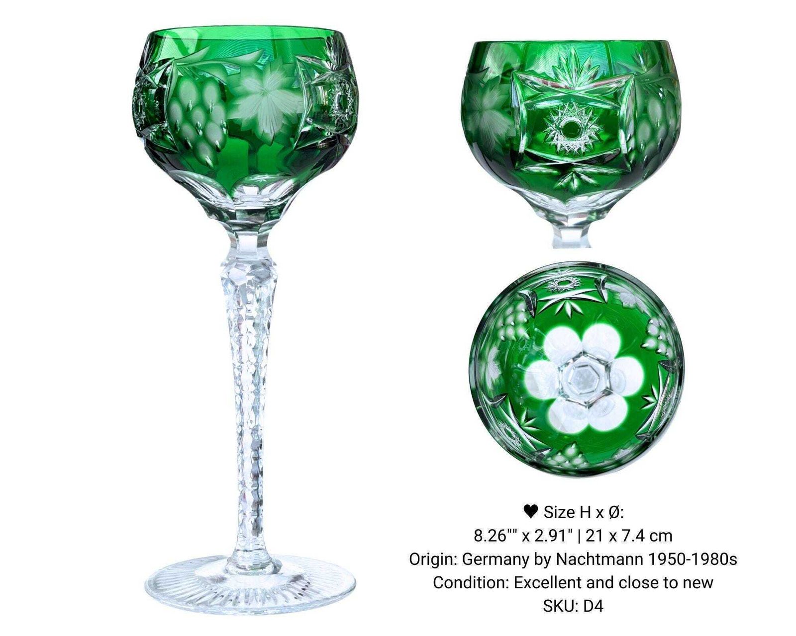 Crystal Wine Glasses Nachtmann | 6pcs | Green | Decorgrapes photo 581.0