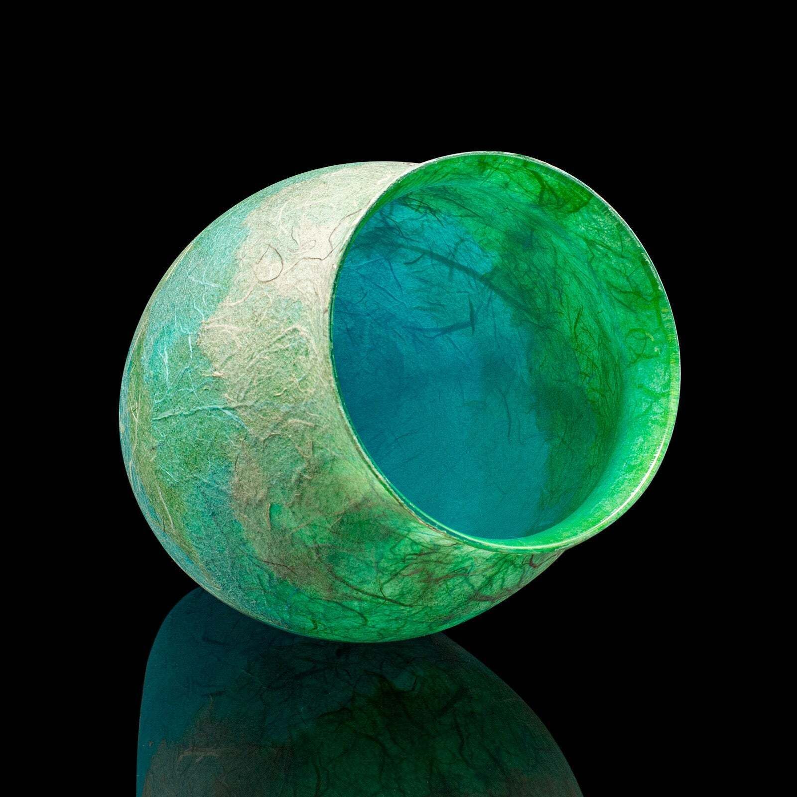 Contemporary Display Vase, English, Art Glass, Straw Silk, Flowers, Decorative photo vinterior