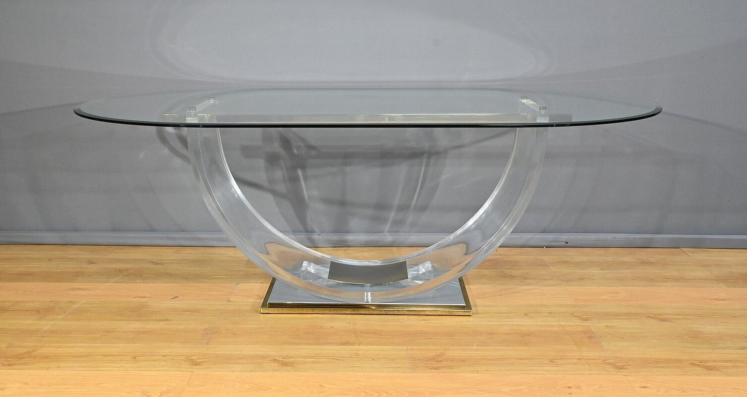 photo furniture C. Hollis Jones Glass Table For Belgo Chrom – 1970
