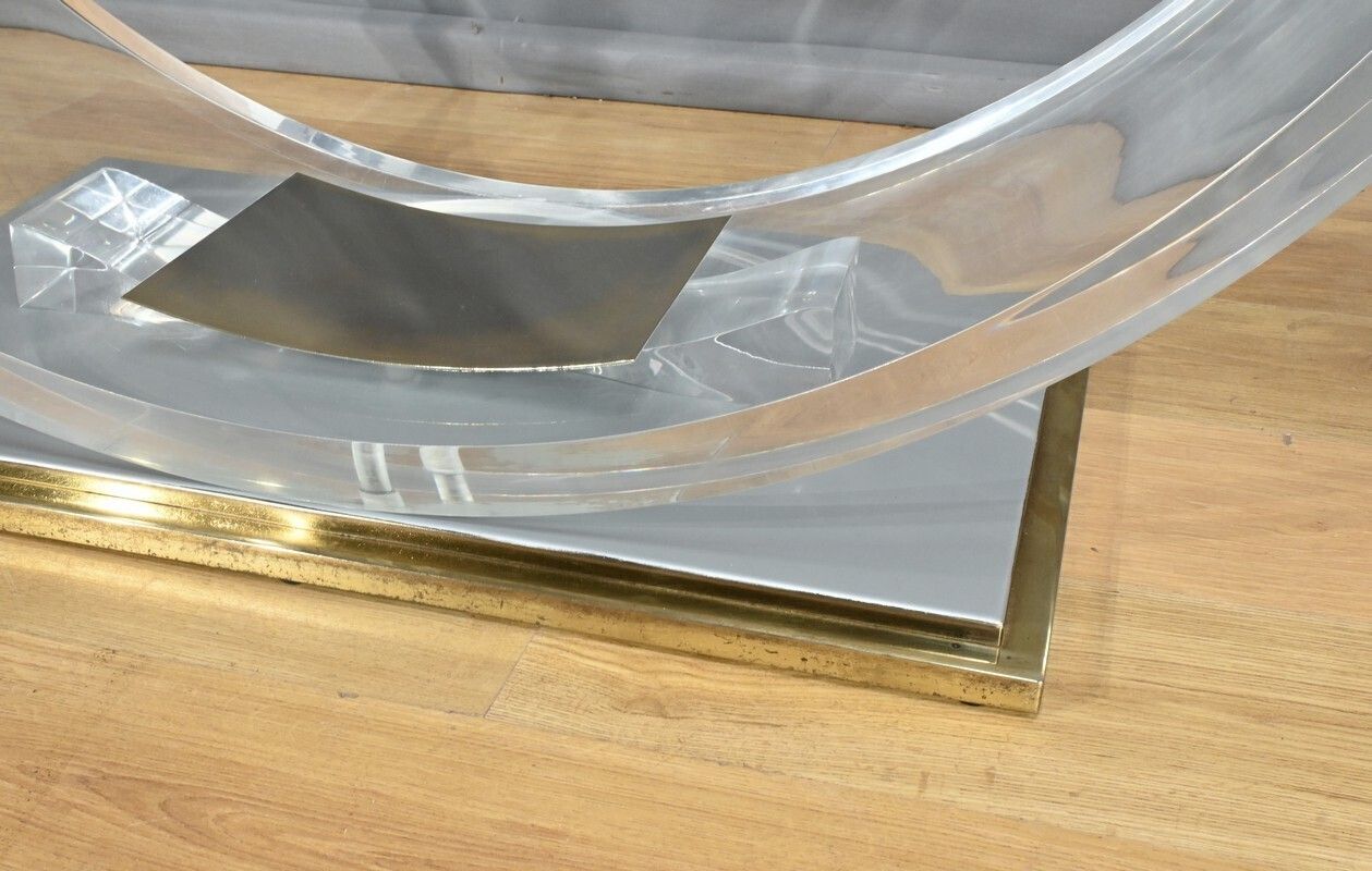 Furniture C. Hollis Jones Glass Table For Belgo Chrom – 1970 photo