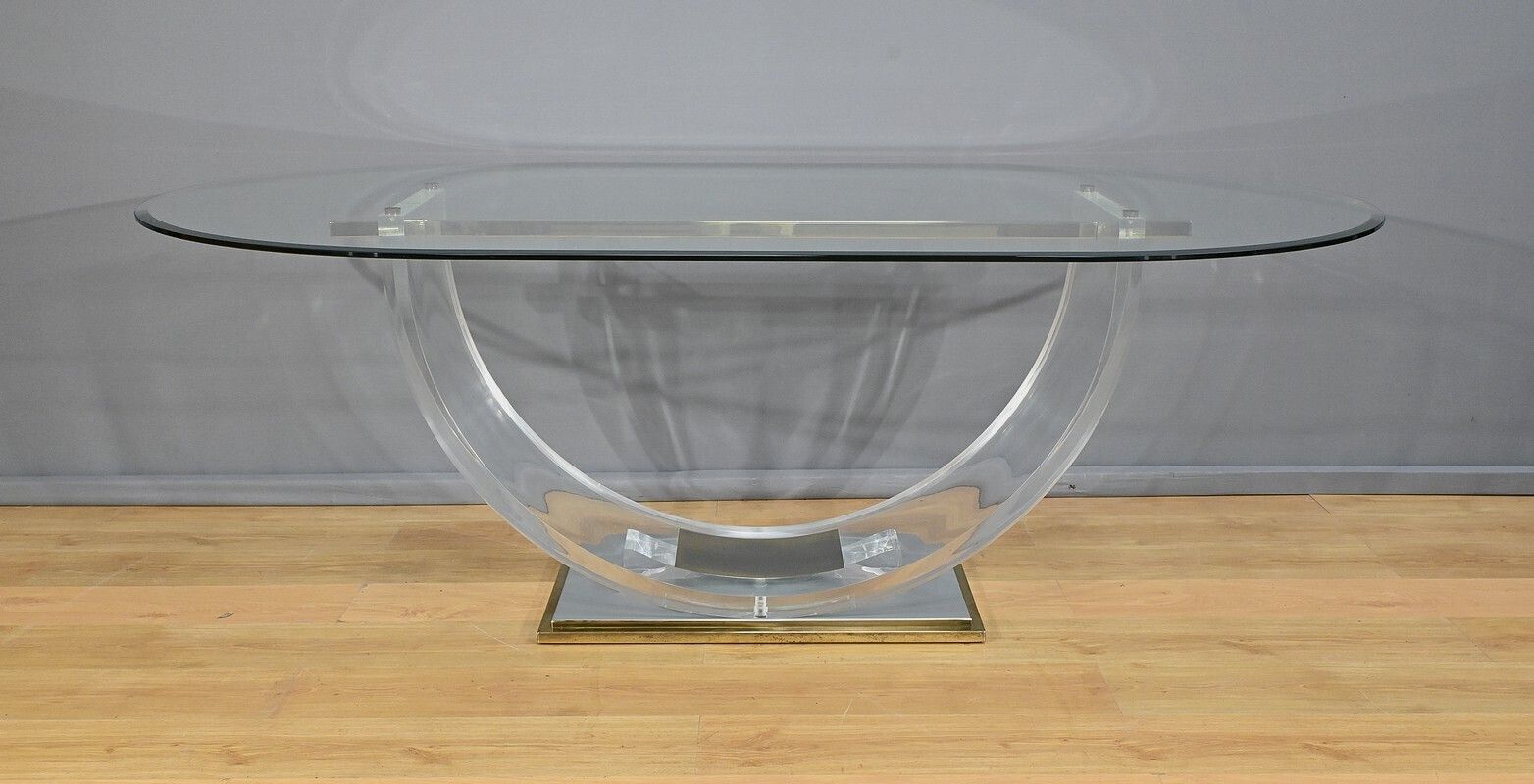 photo vinterior C. Hollis Jones Glass Table For Belgo Chrom – 1970