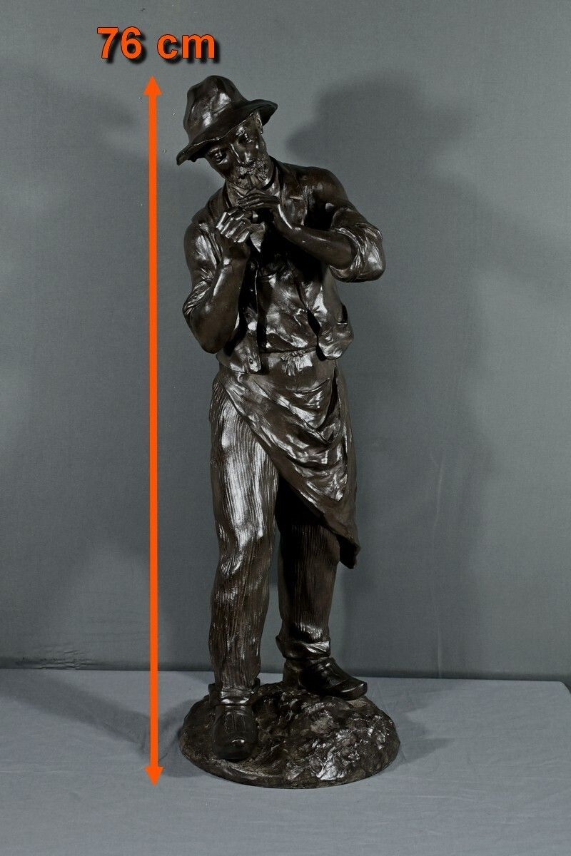 Important Bronze “The Man With The Pipe” Signed M. Constant Favre – Late 19th Century photo furniture