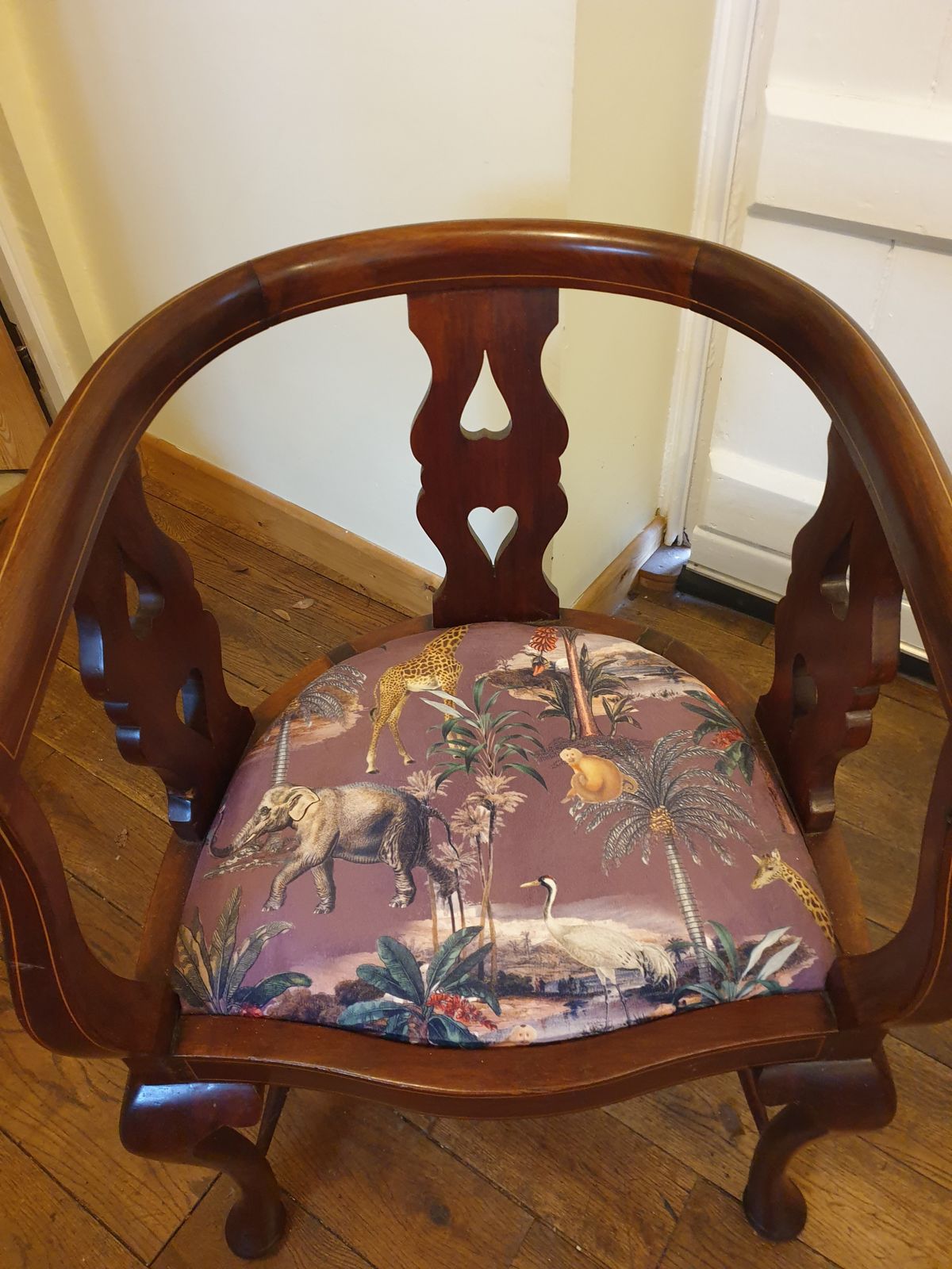 Matching Pair Of Edwardian Tub Chairs With Original Upholstery Underneath Current Upholstery photo furniture