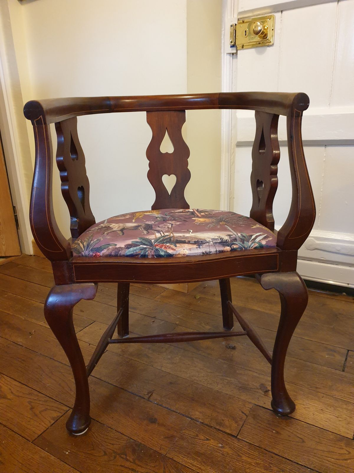 Matching Pair Of Edwardian Tub Chairs With Original Upholstery Underneath Current Upholstery photo Furniture