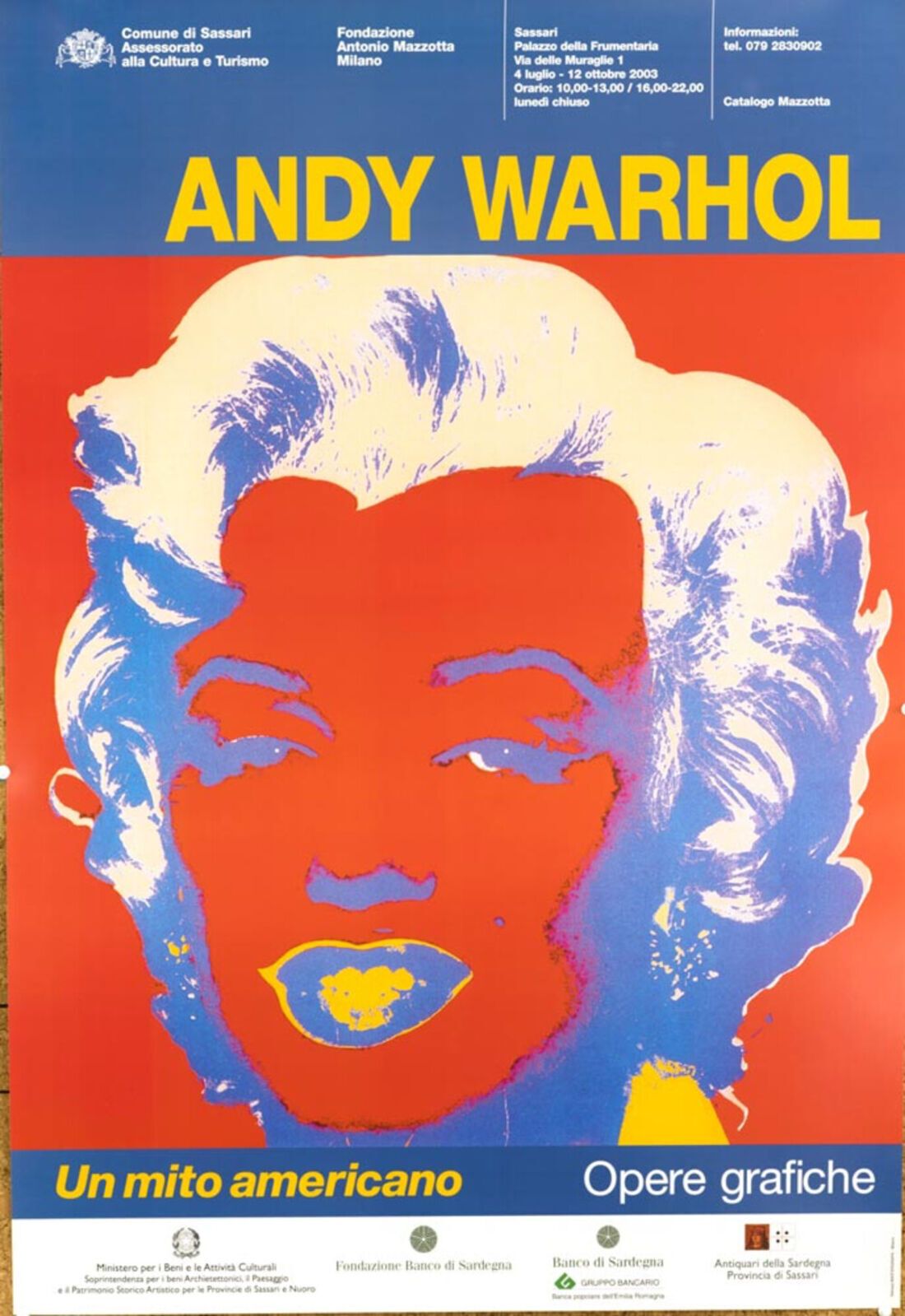 Andy Warhol Un Mito Americano Original Authentic Poster, 2003