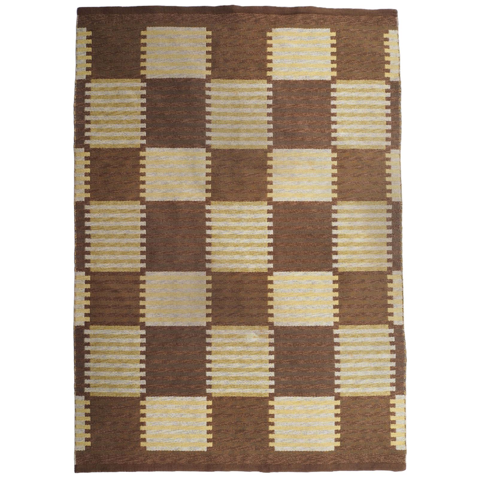 Double Sided Carl Malmsten Swedish Mcm Flatweave Kilim Rug