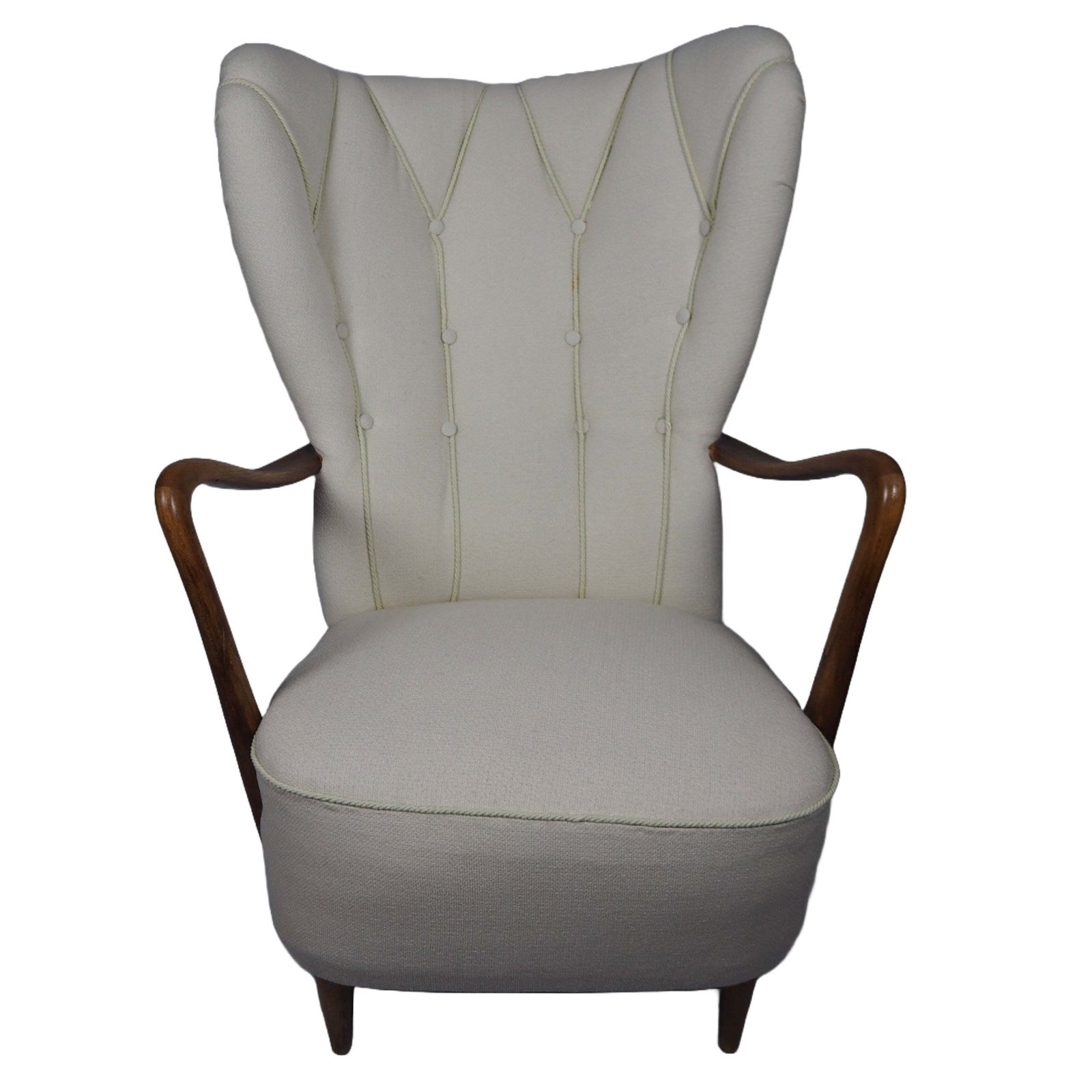 Danish Modern Bouclé Wingback Chair photo furniture