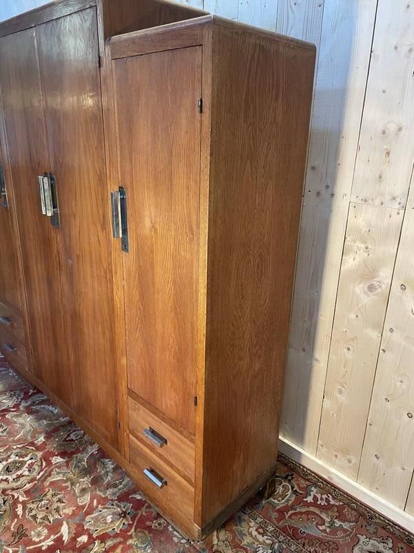 Armoire De Chambre  Penderie époque Art Déco En Chêne photo 580.0