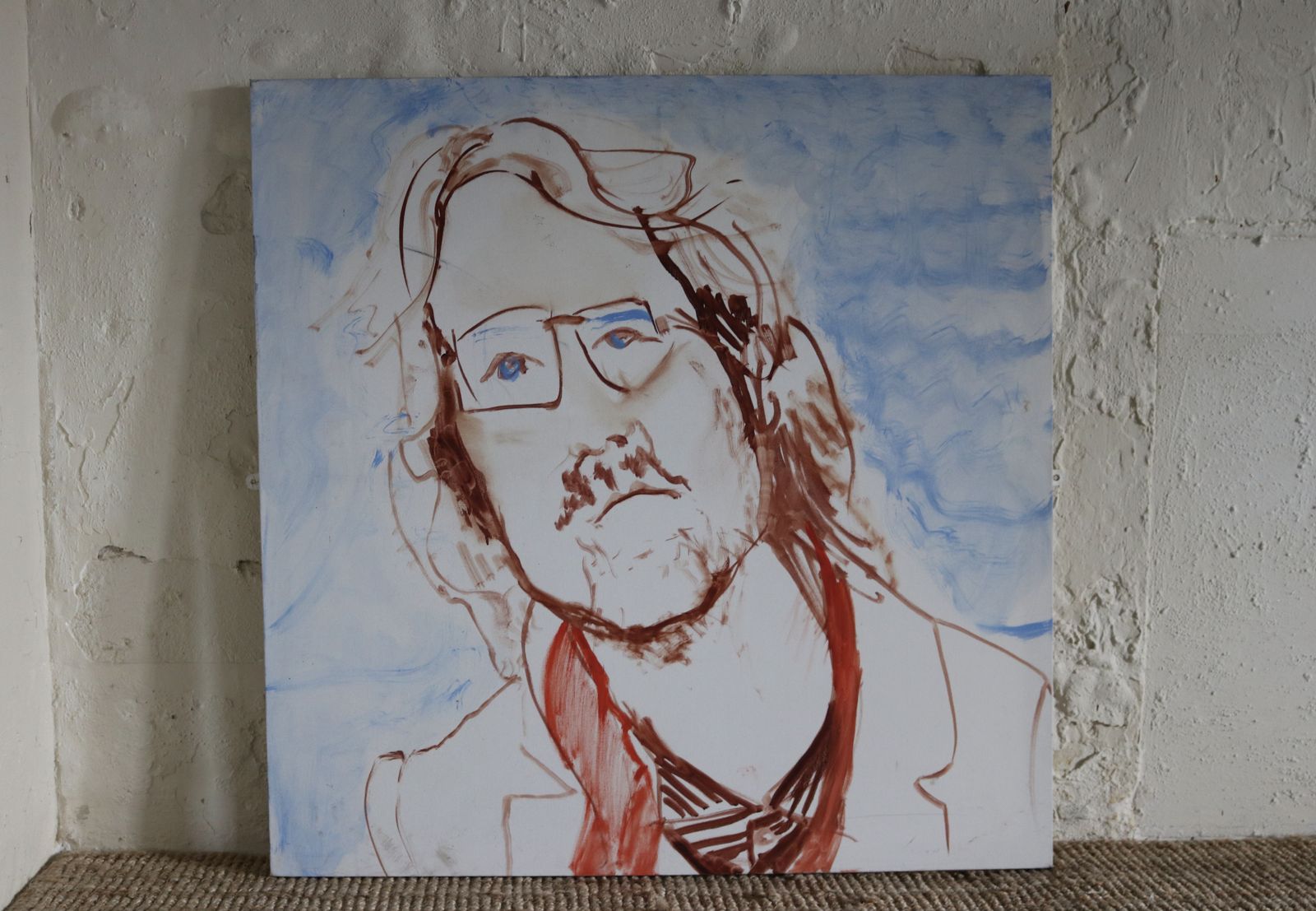 Portrait Of A Man Oil On Canvas photo vintage