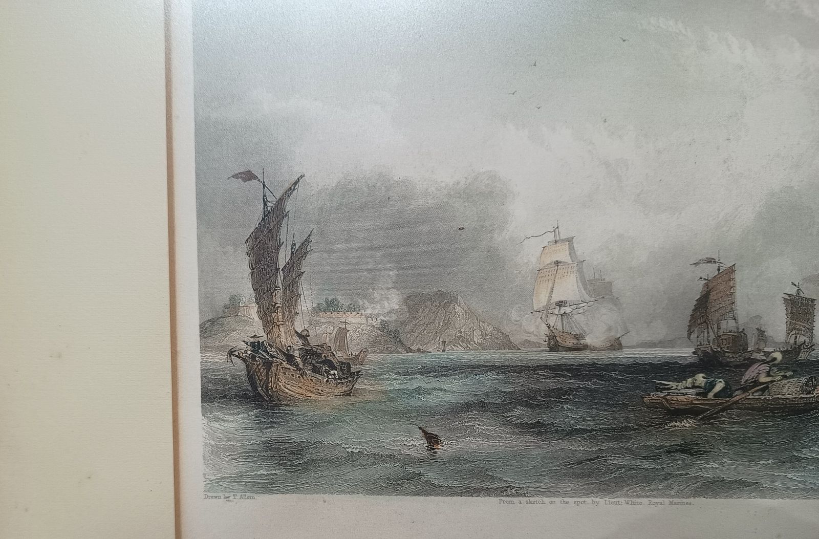 Antique Engraving,Print Nautical H.M.S Imogene And Andromache After Lieut White Royal Marine Framed. photo Art