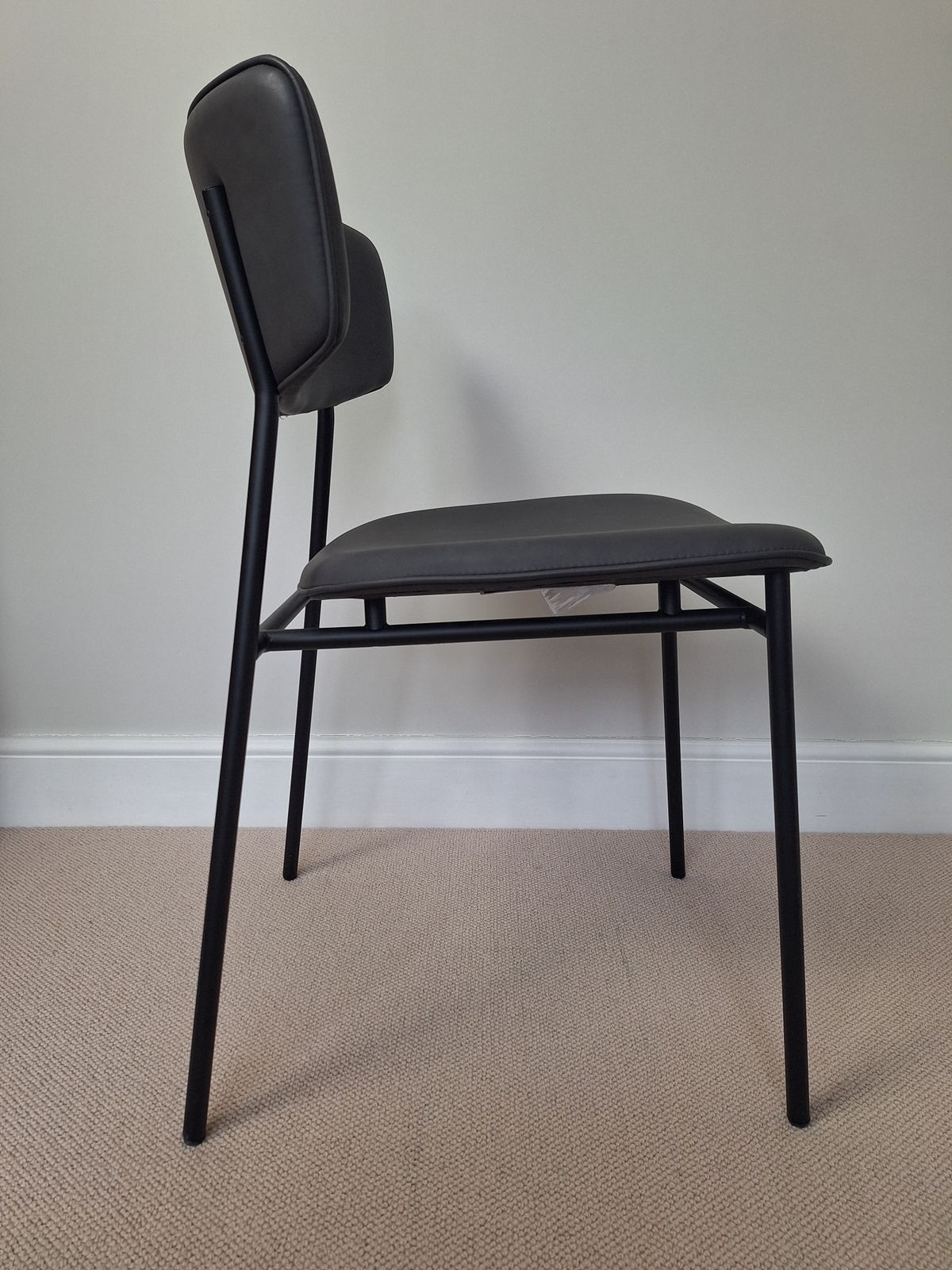 Calligaris Fifties Vintage Ash Grey Faux Leather Chair