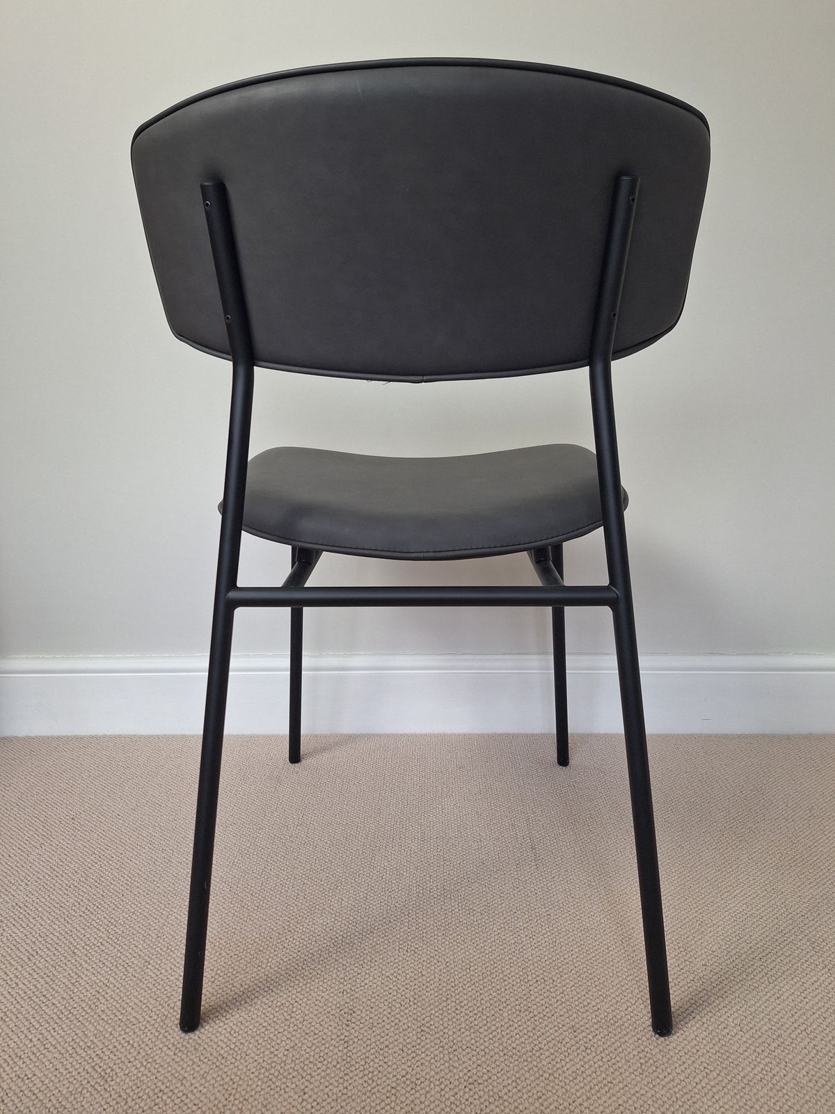Calligaris Fifties Vintage Ash Grey Faux Leather Chair photo Furniture