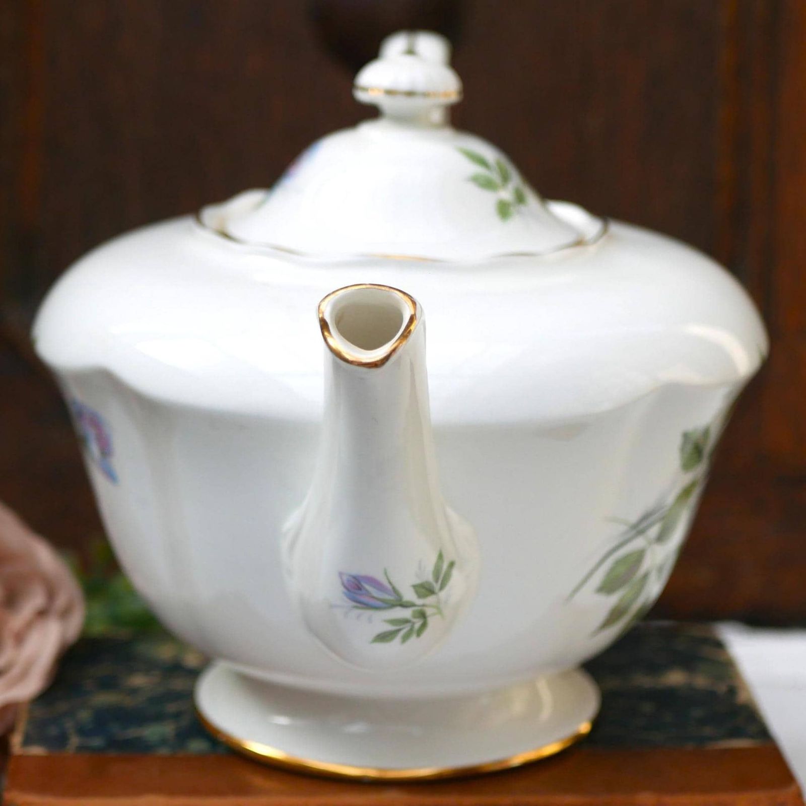 Large Vintage Paragon Tea Pot With 'Blue Moon' Decoration Designed By Harry Wheatcroft English Fine Bone China Afternoon Tea photo 182.0
