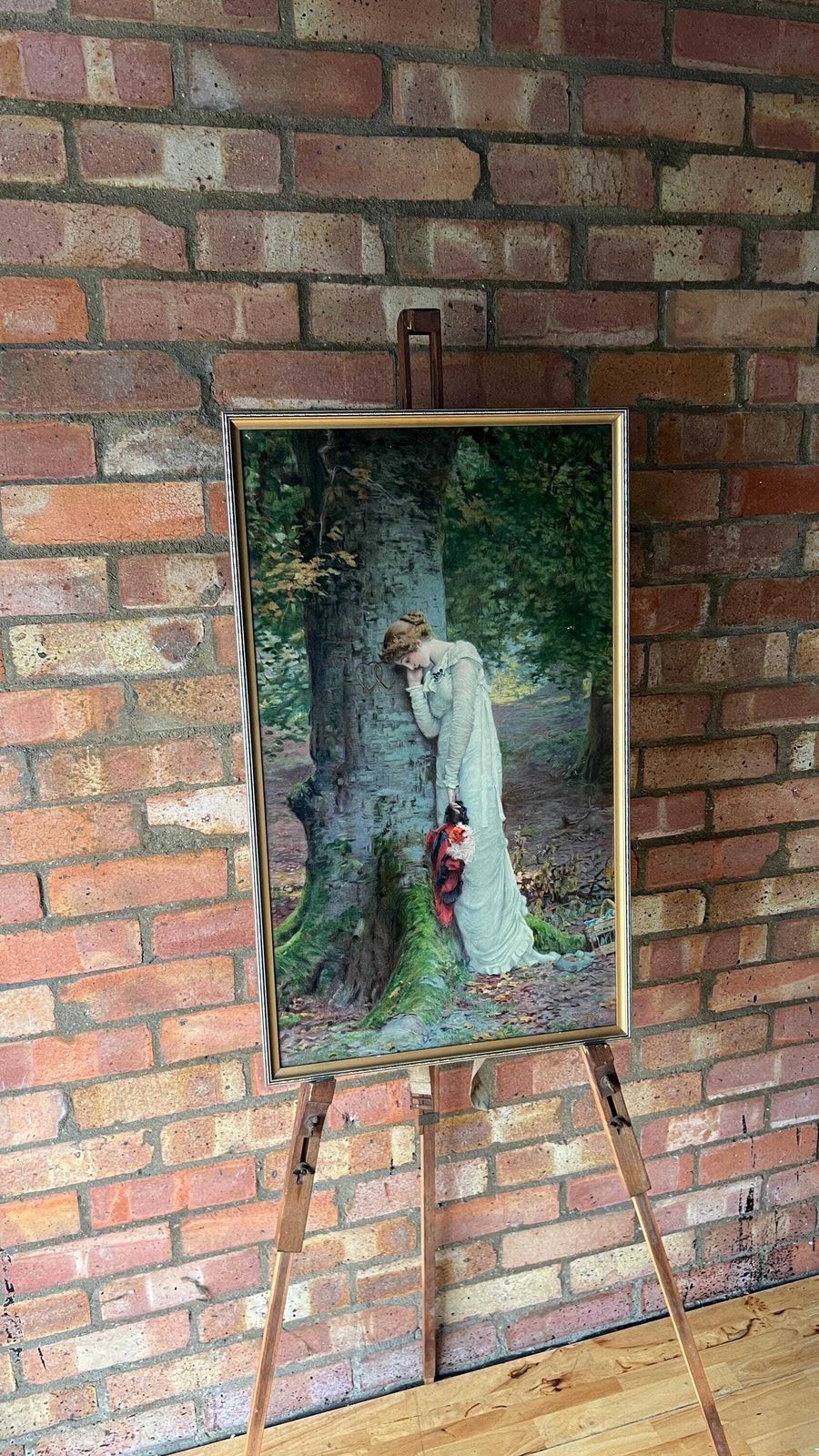 photo for sale Mid Century Lithograph Picture Of "Absence Makes The Heart Grow Fonder" Painting By Marcus Stone