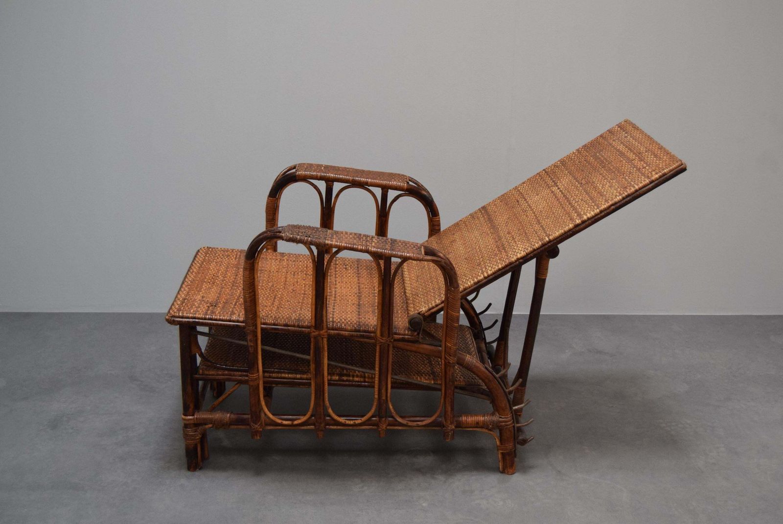 Rare Vintage Bauhaus Rattan & Bamboo Chair With Ottoman By Erich Dieckmann, 1930 photo Furniture