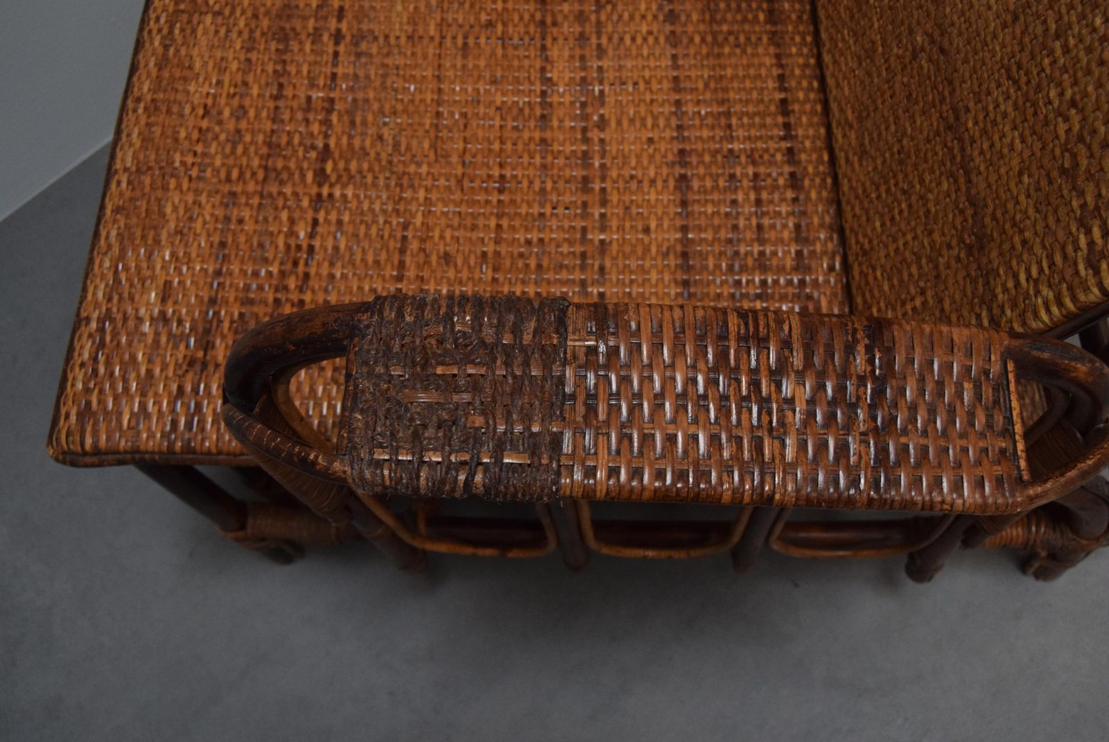 1835.0 Rare Vintage Bauhaus Rattan & Bamboo Chair With Ottoman By Erich Dieckmann, 1930 photo