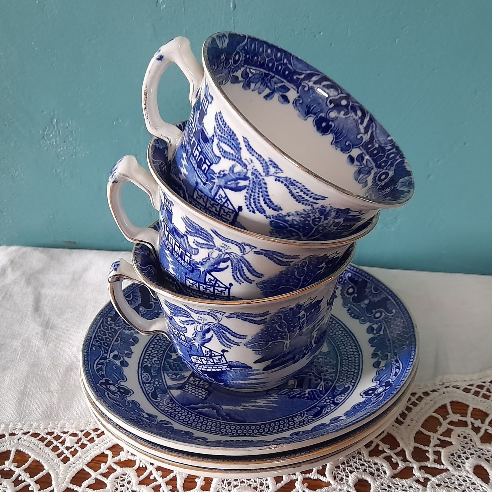photo furniture Vintage Burleigh Ware Teacup And Saucer Sets   1930s   Made In England