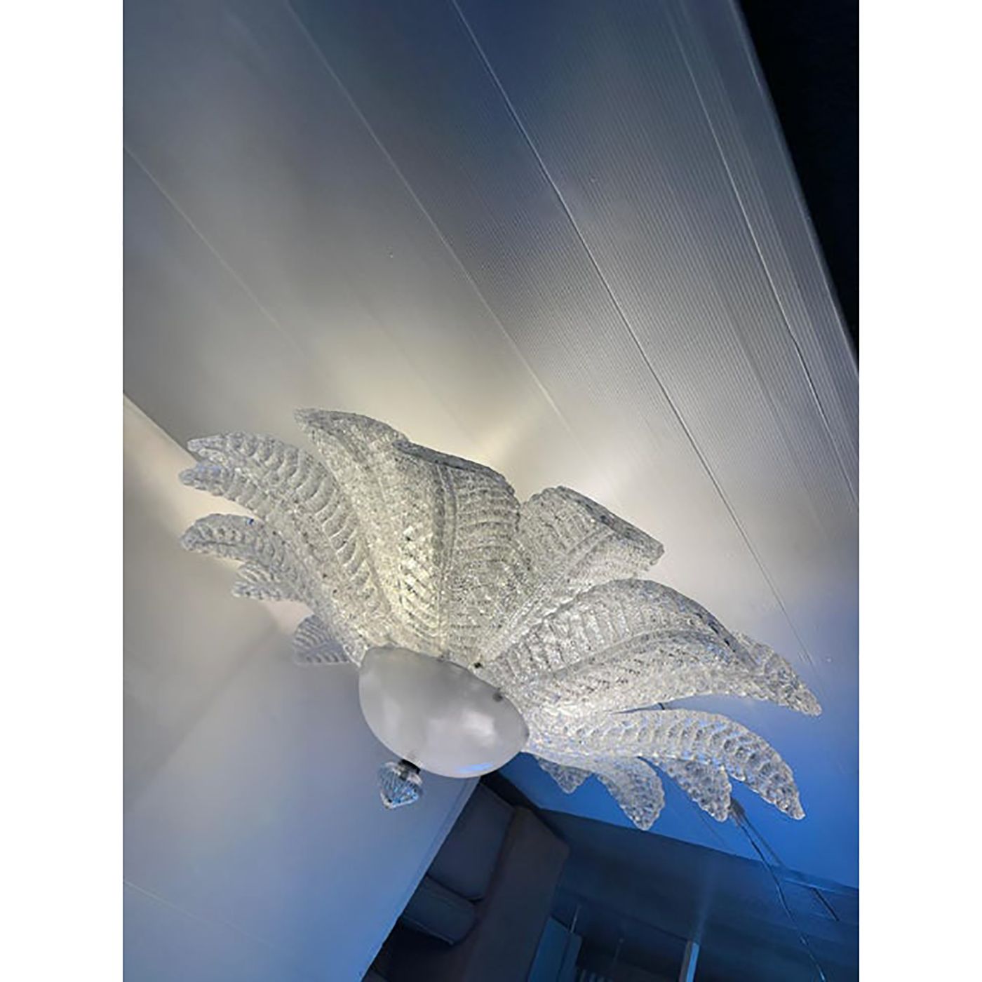 Murano Style Glass Sputnik Chandelier Flush Mount, Mazzega Zuccheri Venini Barovier Style photo vinterior
