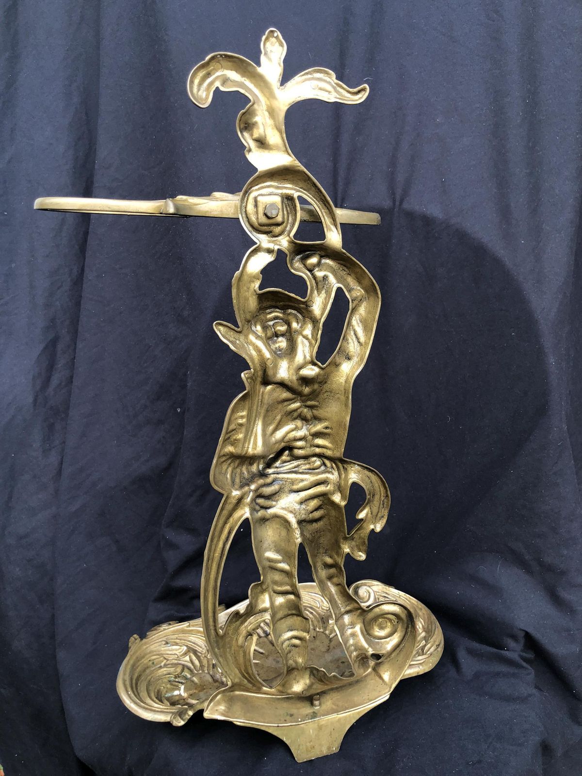 Early 20th Century French Ornate Brass Umbrella Stand photo 240.0