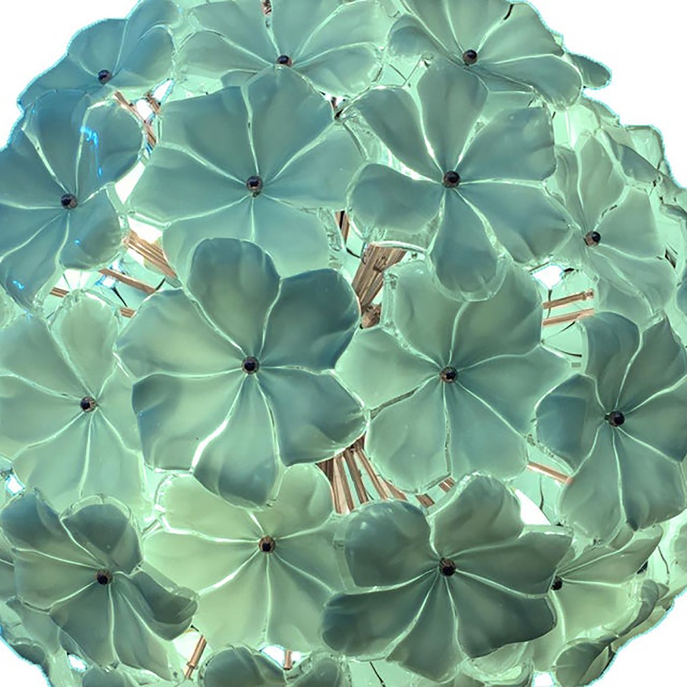 Venetian Green Wather Flowers Murano Style Glass Sputnik Chandelier photo Lighting