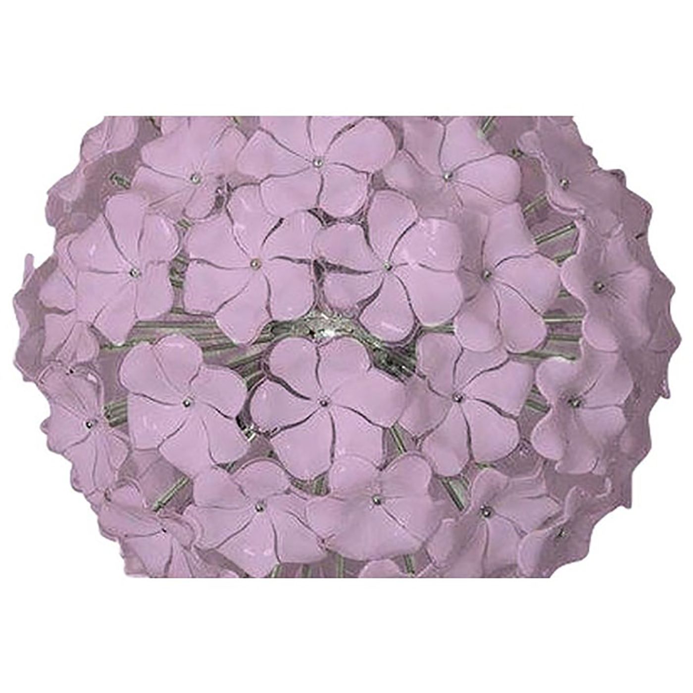 Modern Venetian Pink Flowers Murano Style Glass Sputnik Chandelier photo for sale
