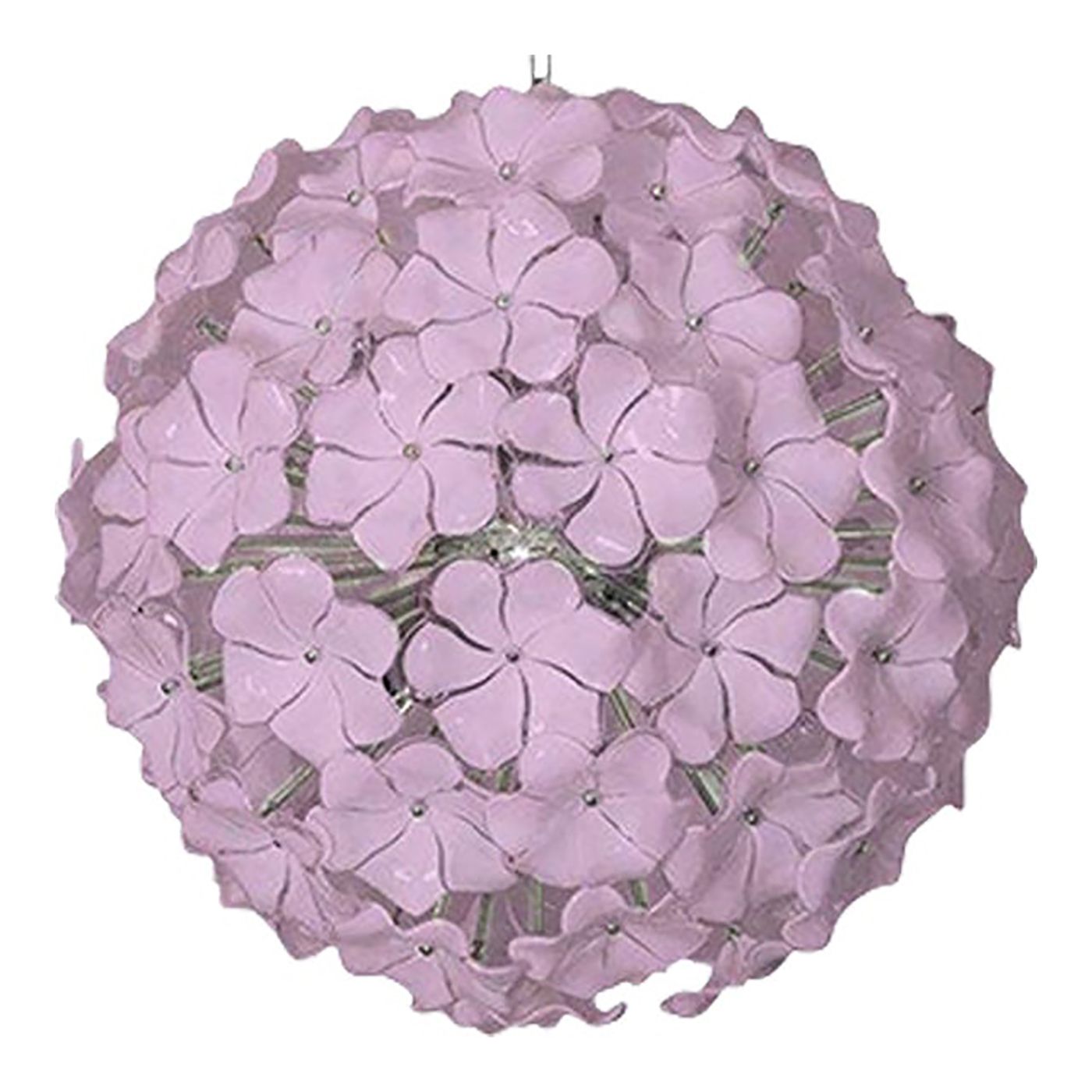 Modern Venetian Pink Flowers Murano Style Glass Sputnik Chandelier photo Lighting
