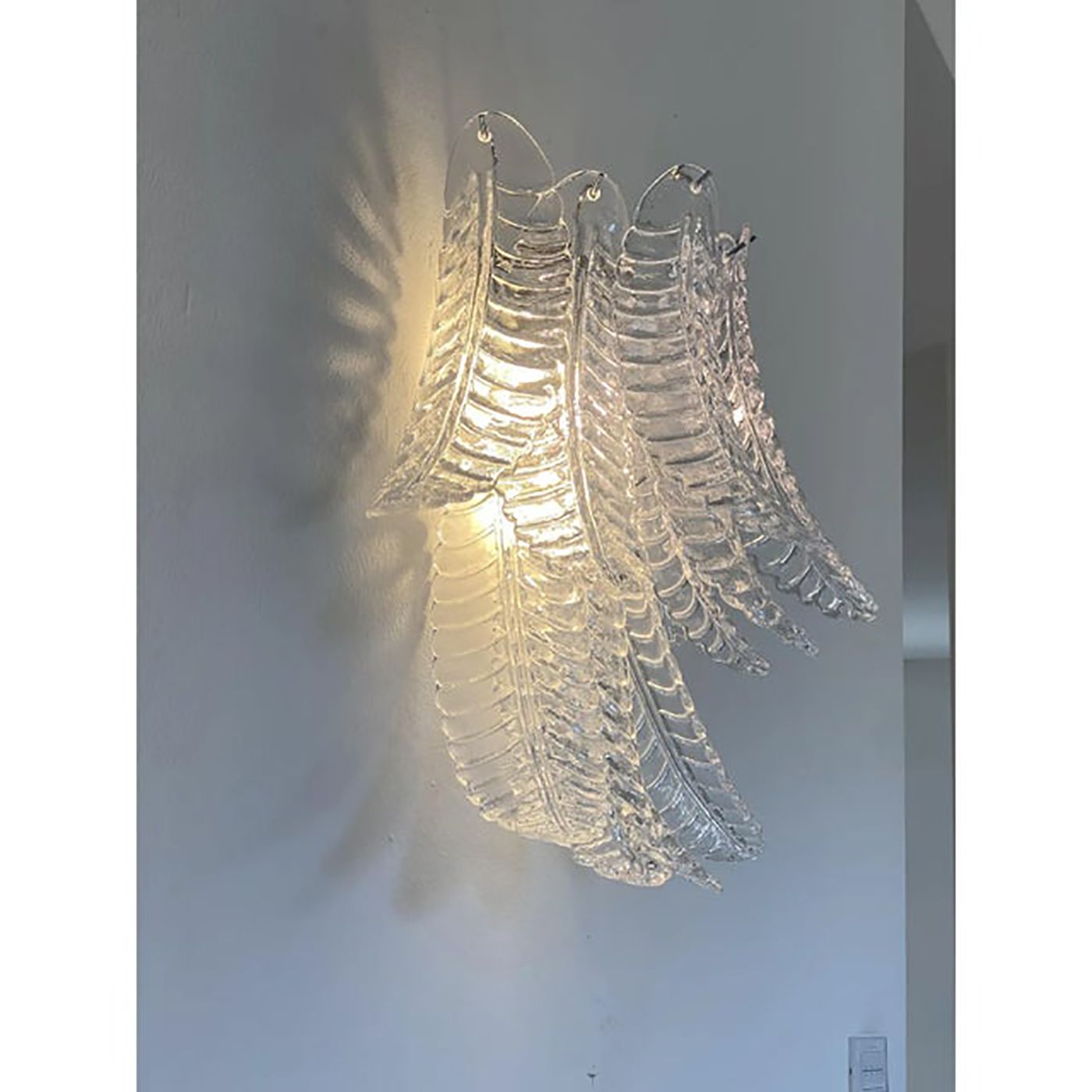 photo furniture Set Of 4 Transparent “Felci” Murano Style Glass Wall Sconces