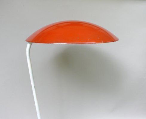 Extraordinary Orange And Light Beige Outdoor Mushroom Lamp From Bega, 1950s photo vinterior