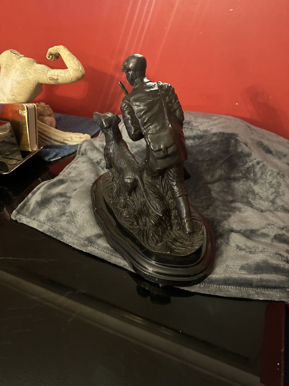 Huntsmen And Dog Bronze By French Sculpture Mene photo furniture