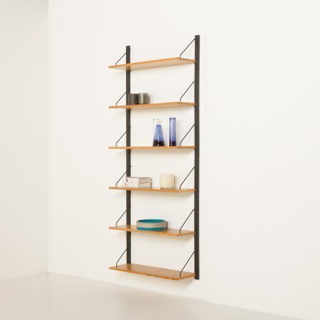 Scandinavian Modular Oak Shelving System, 1960s photo furniture