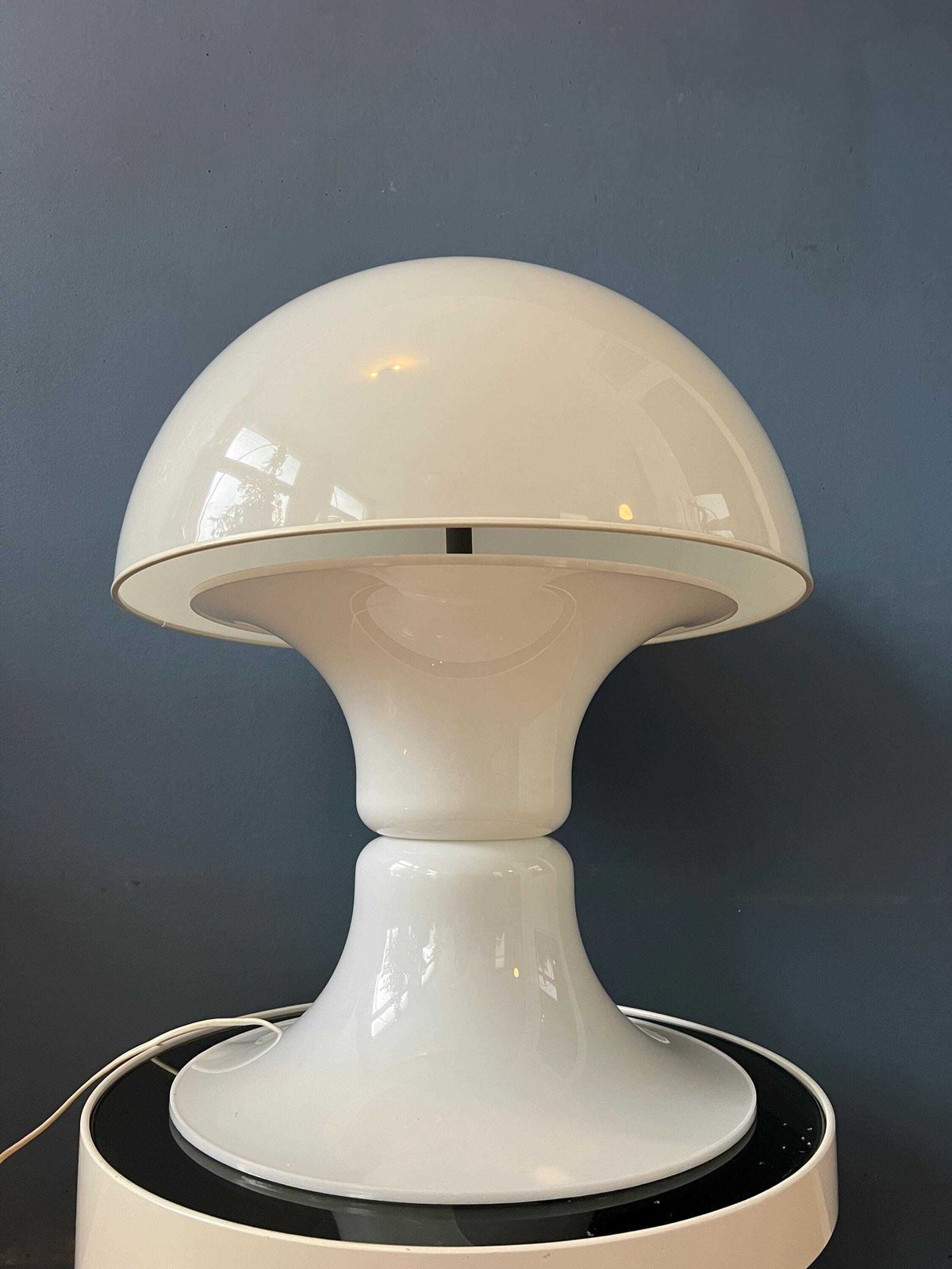 Grote Witte Dijkstra Synthetische Paddenstoellamp – Tafel  Of Vloerlamp photo 428.0