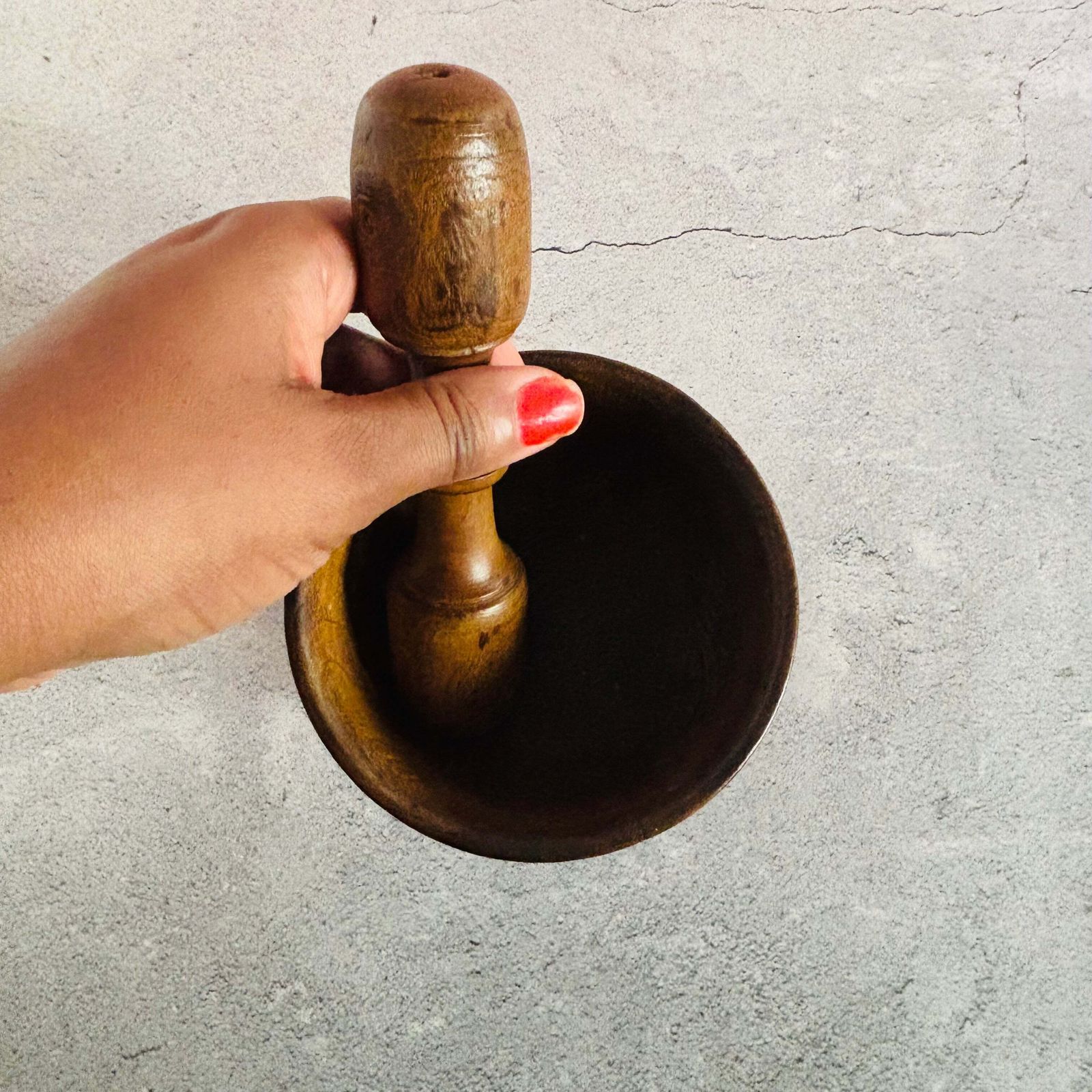 Antique Wooden English Treen Mortar And Pestle photo vintage