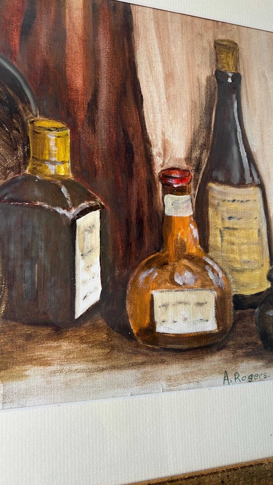 Still Life Oil Painting Signed By A. Rogers   Framed & Glazed photo furniture