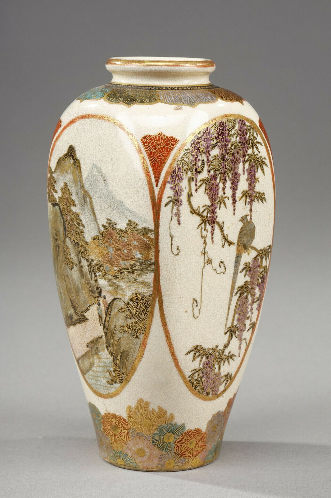 Small Satsuma Porcelain Vase From Japan, Meiji Period (1868 1912). photo furniture