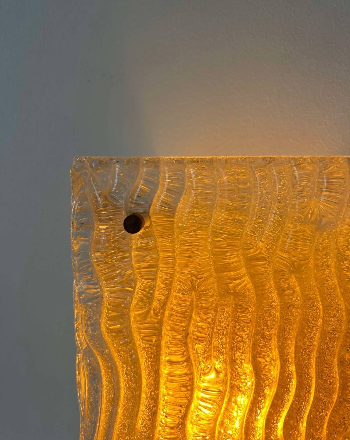 photo vinterior Pair Of Vintage Sconces, Molded Frosted Glass, Murano Italy 1970