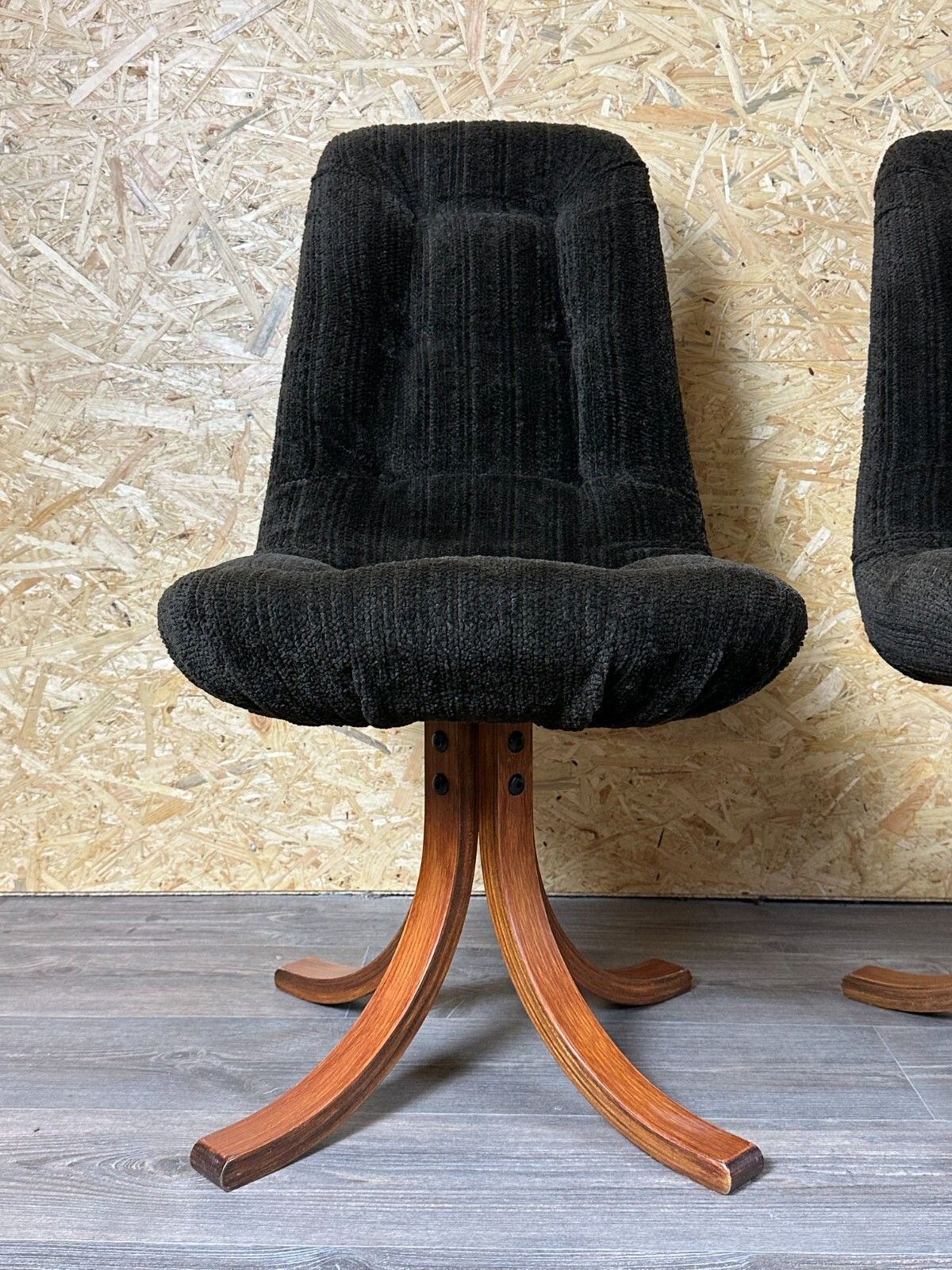 3x 60s 70s Chair Swivel Dining Chair Mid Century Danish Modern Design photo 413.0