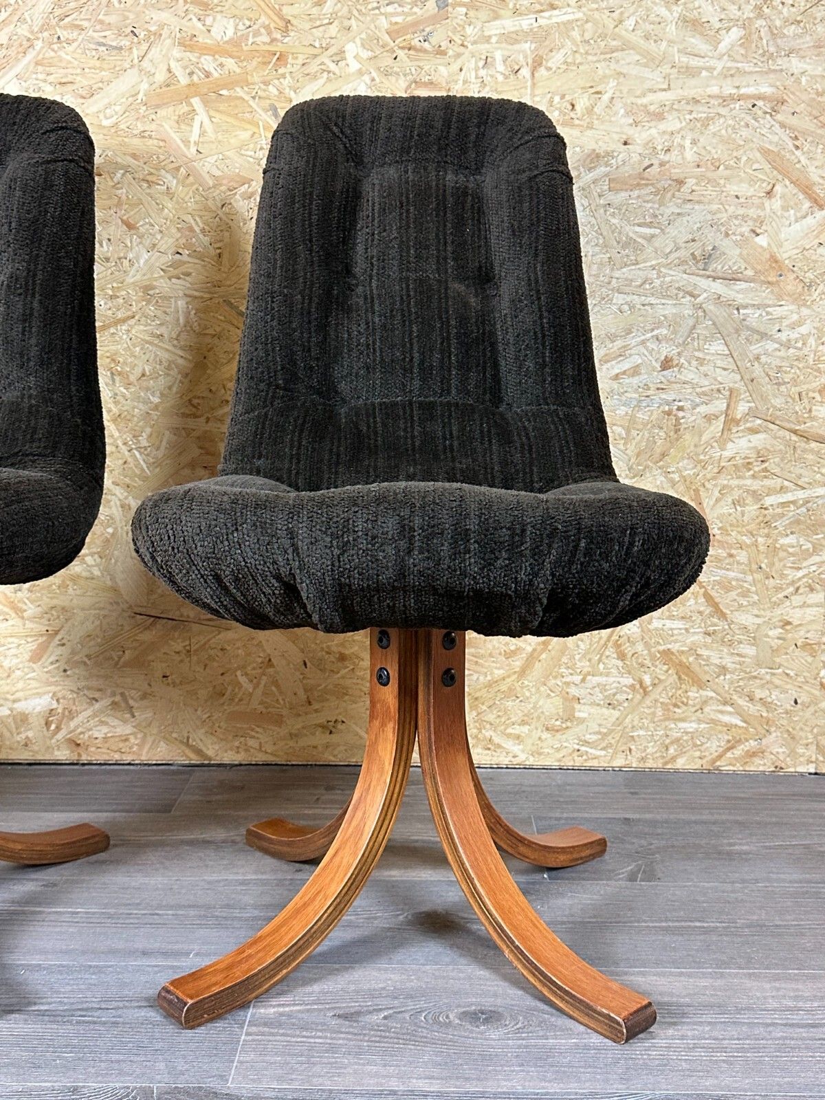 3x 60s 70s Chair Swivel Dining Chair Mid Century Danish Modern Design photo buy