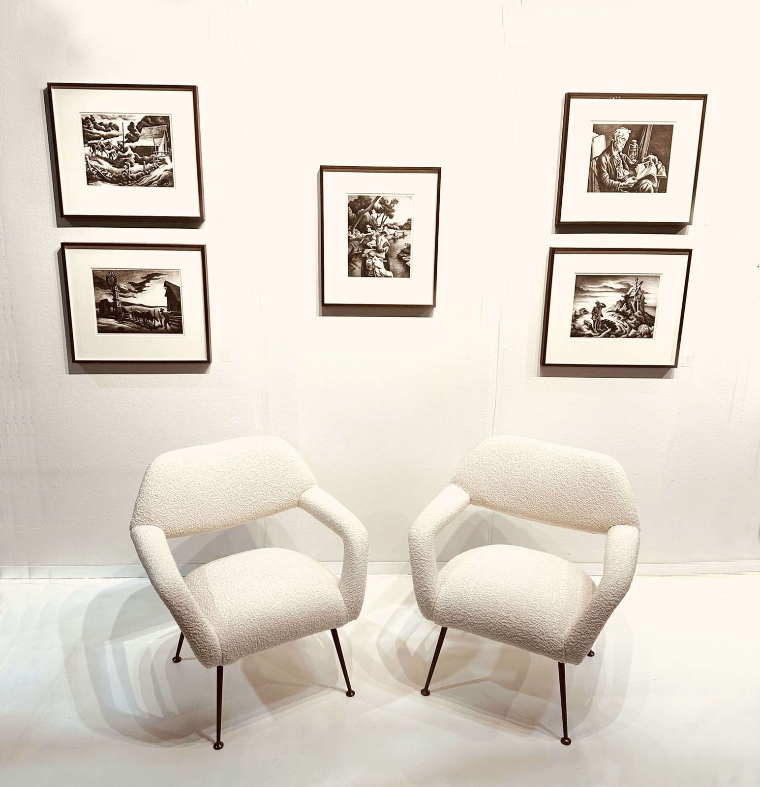 Pair Of Lounge Chairs Gastone Rinaldi Italy 1954 Upholstered In Pierre photo 8500.0